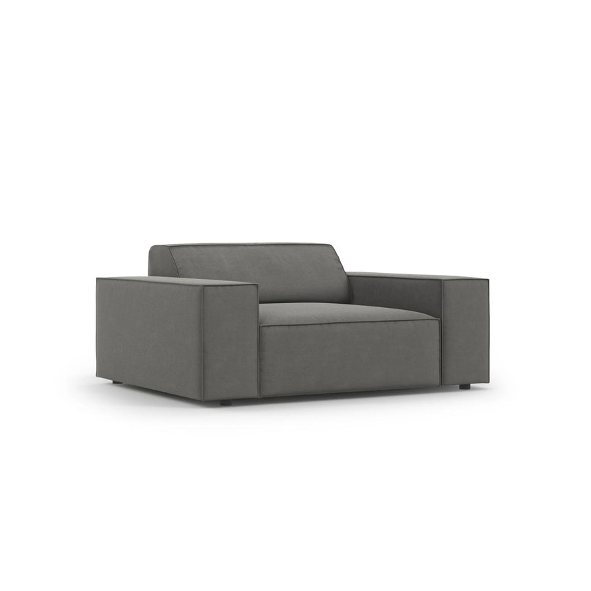 Jodie Sessel aus Samt (Blu13) in Hellgrau, 124x102 cm – Bild 3
