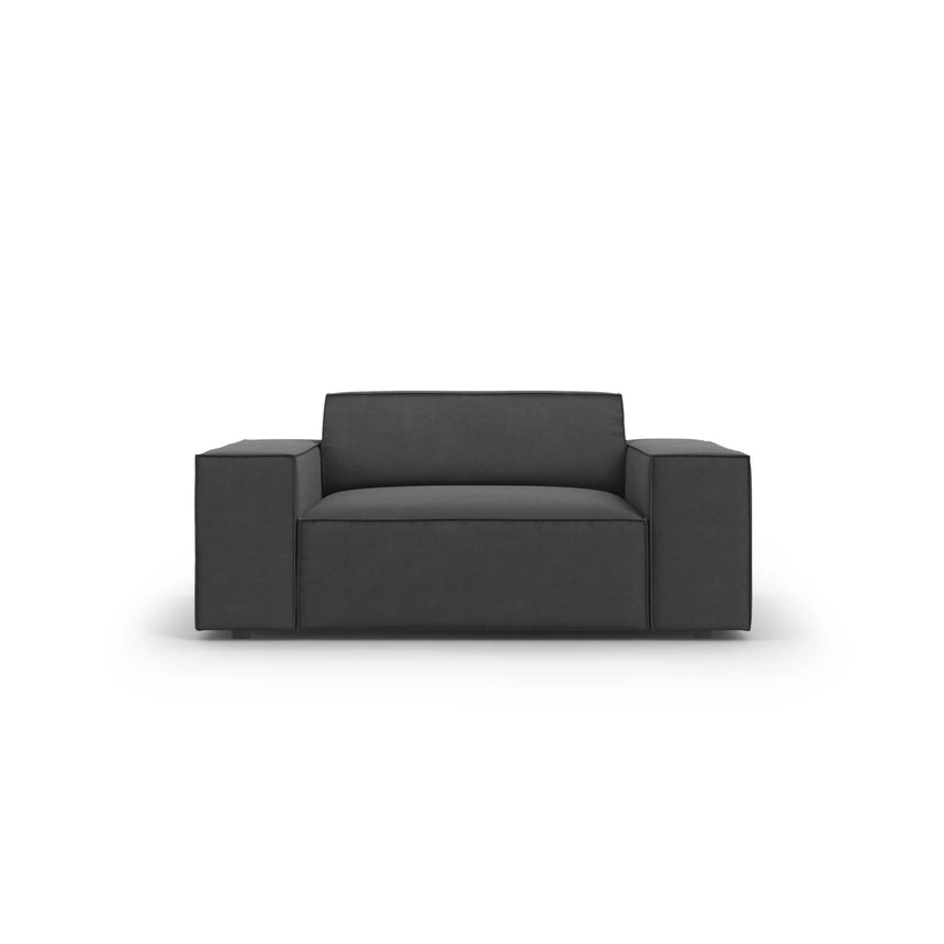 Jodie Sessel aus Samt (Blu14) in Grau, 124x102 cm – Bild 1