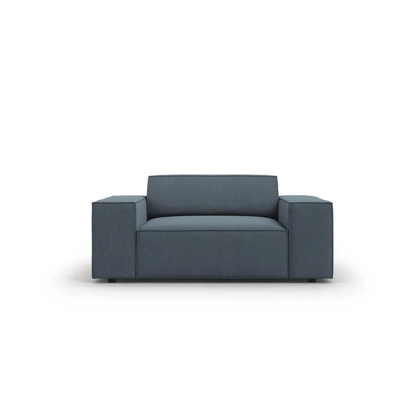 Jodie Sessel aus Strukturierter Stoff (Meg361) in Blau, 124x102 cm – Bild 1