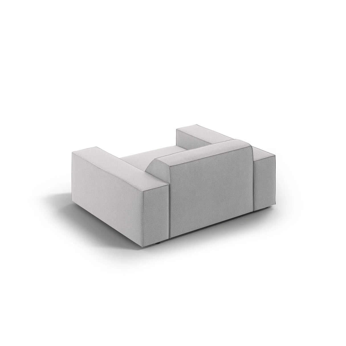 Jodie Sessel aus Strukturierter Stoff (Meg363) in Hellgrau, 124x102 cm – Bild 5