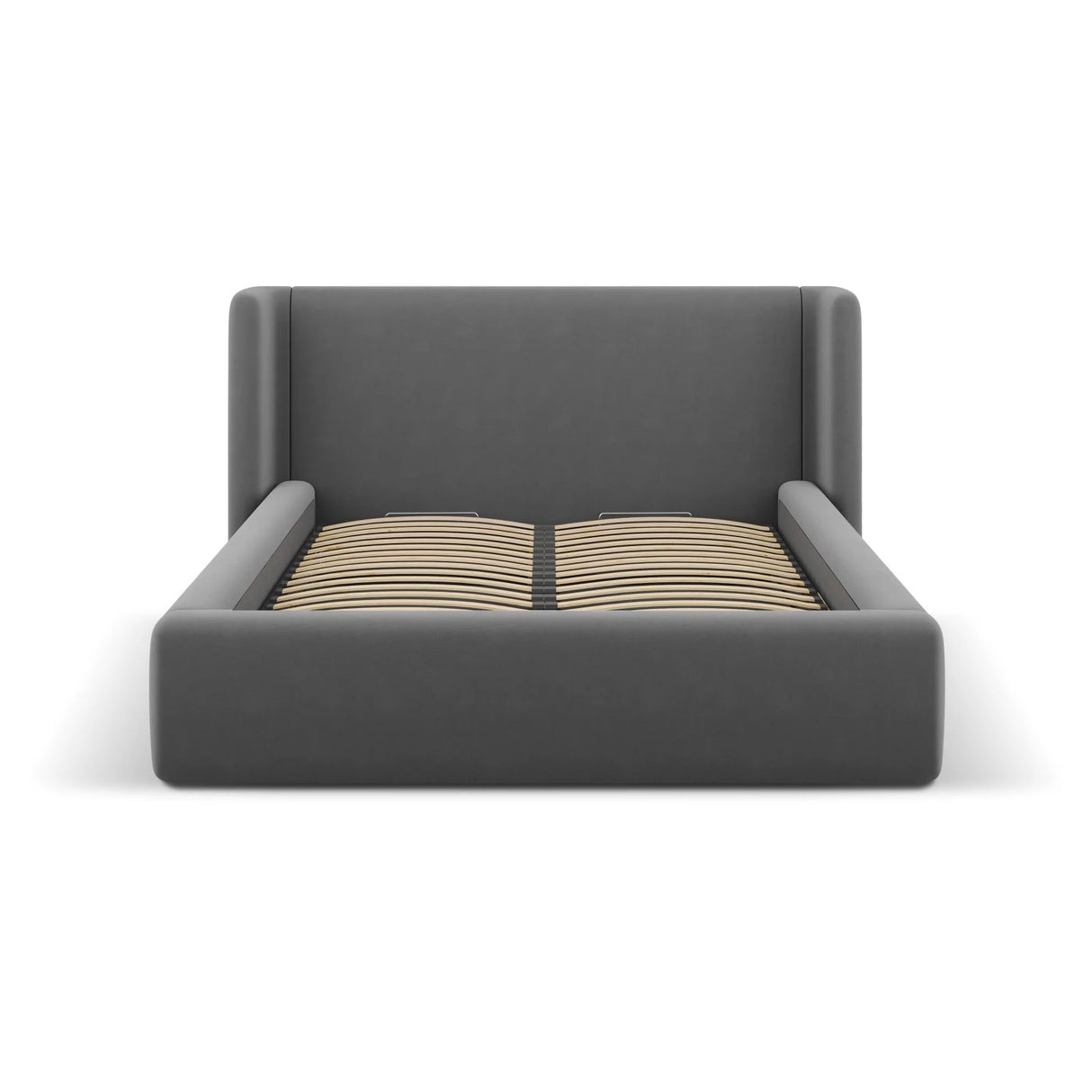 Jolene Bett mit Kopfteil und Stauraum, aus Samt (Bluvel 14) in Grau, 180x200 cm – Bild 4