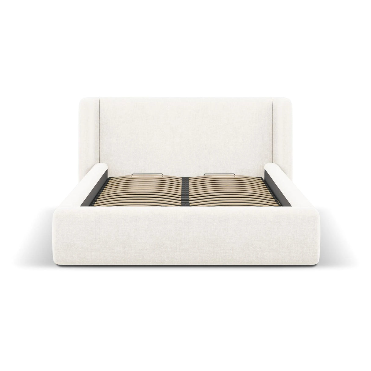 Jolene Bett mit Kopfteil und Stauraum, aus Samt oder Strukturstoff, 160x200 cm – Bild 4