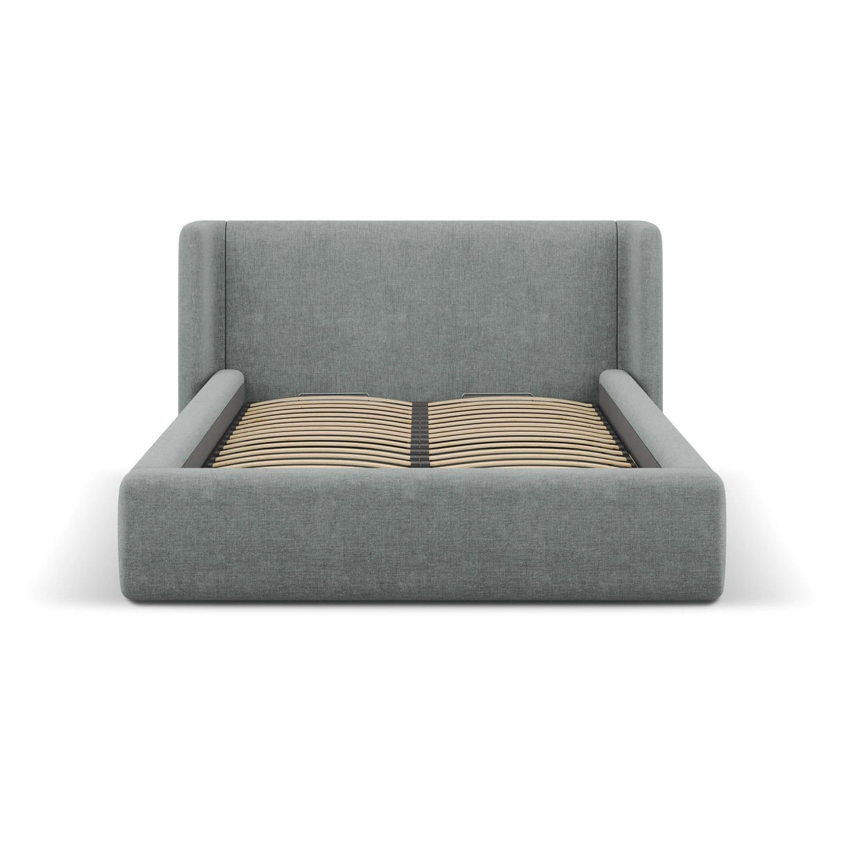 Jolene Bett mit Kopfteil und Stauraum, aus Strukturierter Stoff (Wind 89) in Dunkelgrau, 140x200 cm – Bild 4