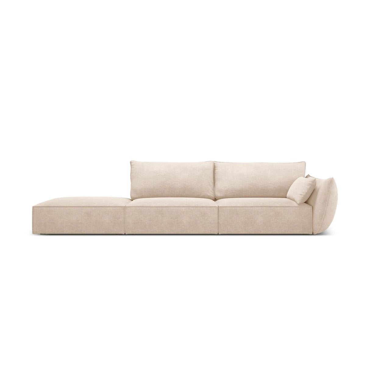 Kaelle 3-Sitzer Sofa Links offen, mit Bezug aus Chenille (OTH 08) in Beige, 264x110 cm – Bild 1