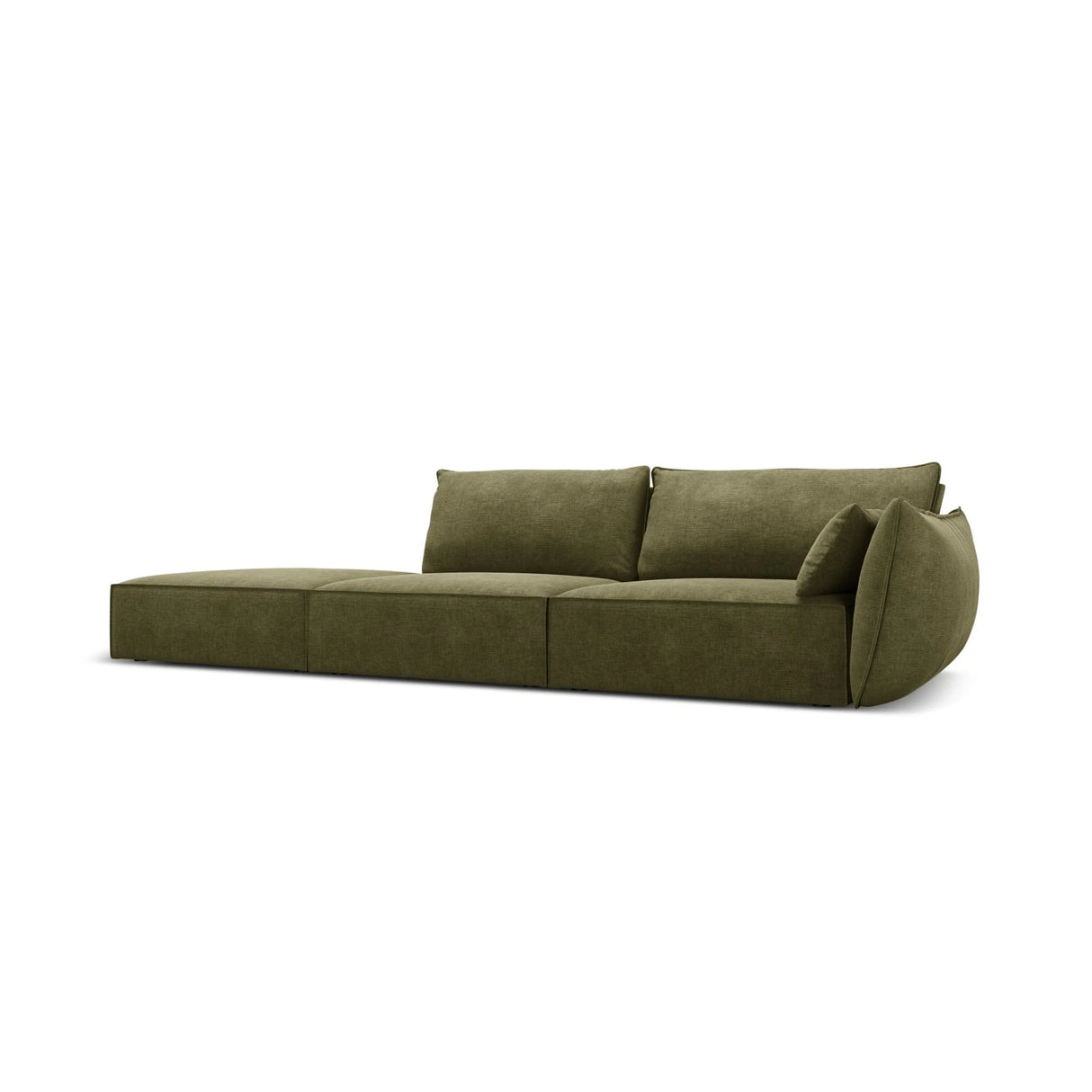 Kaelle 3-Sitzer Sofa Links offen, mit Bezug aus Chenille (OTH 38) in Grün, 264x110 cm – Bild 3