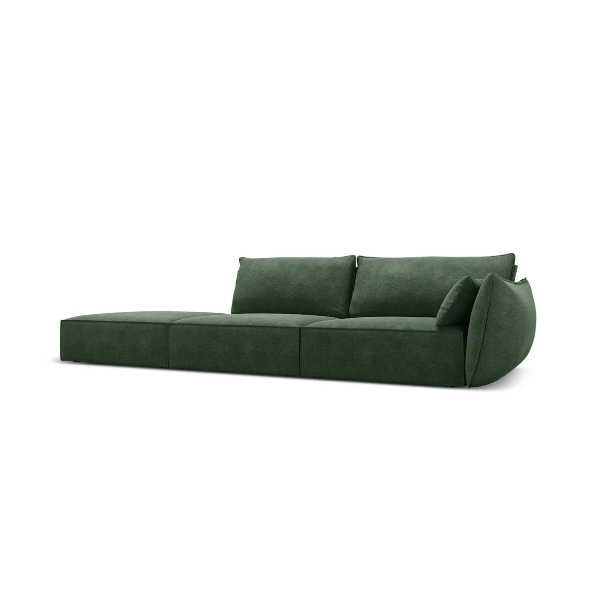 Kaelle 3-Sitzer Sofa Links offen, mit Bezug aus Chenille (OTH 39) in Flaschengrün, 264x110 cm – Bild 3