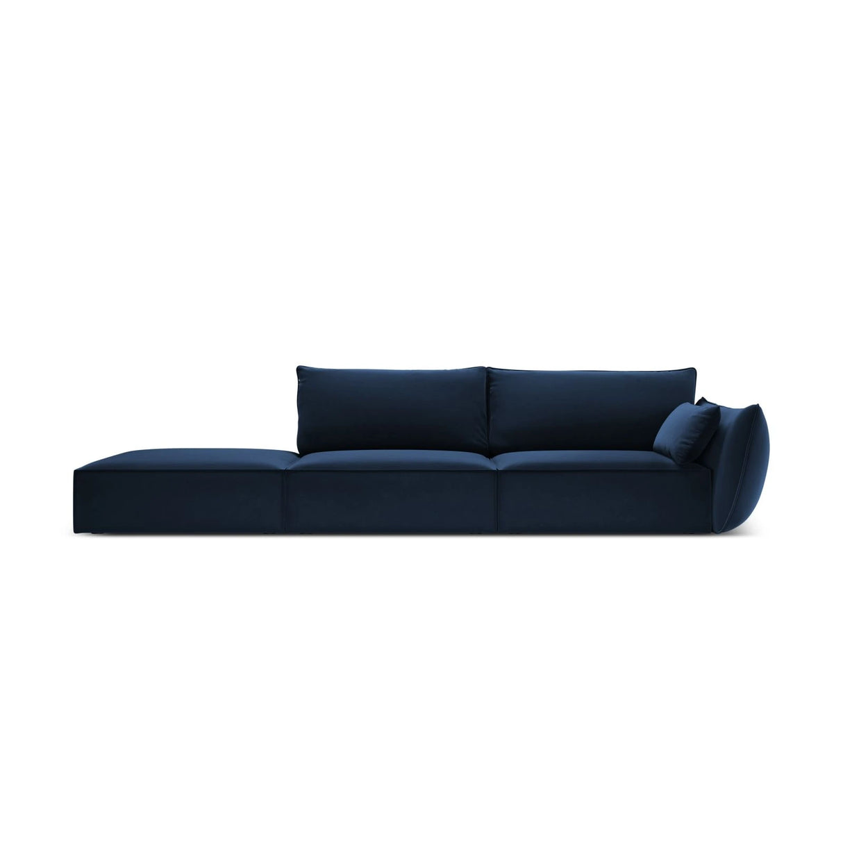 Kaelle 3-Sitzer Sofa Links offen, mit Bezug aus Samt (Blu86) in Königsblau, 264x110 cm – Bild 1