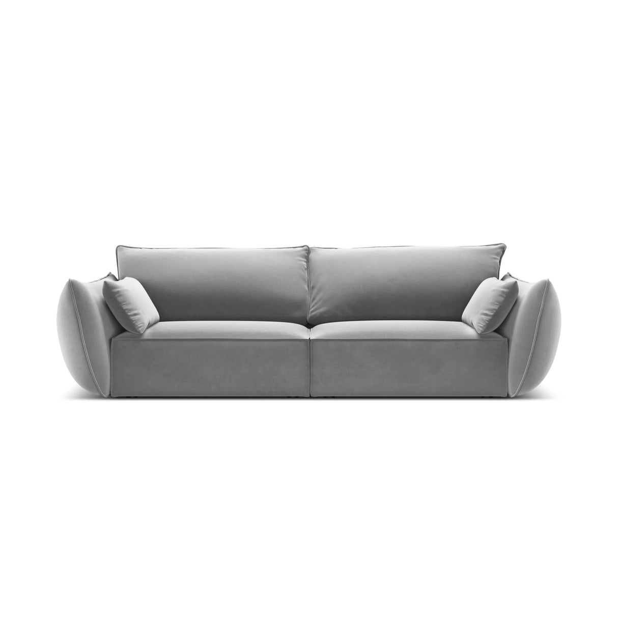 Kaelle 3-Sitzer Sofa mit Bezug aus Samt (Blu10) in Grau, 208x110 cm – Bild 1