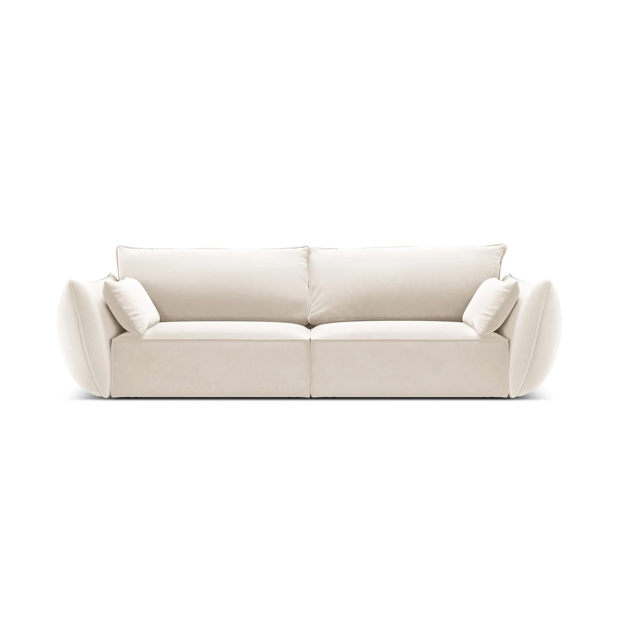 Kaelle 3-Sitzer Sofa mit Bezug aus Samt (Blu22) in Leichtes Beige, 208x110 cm – Bild 1