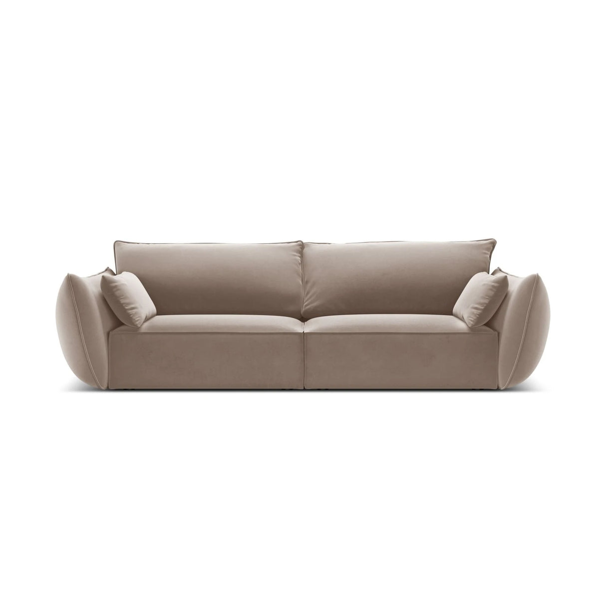 Kaelle 3-Sitzer Sofa mit Bezug aus Samt (Blu40) in Cappuccino, 208x110 cm – Bild 1
