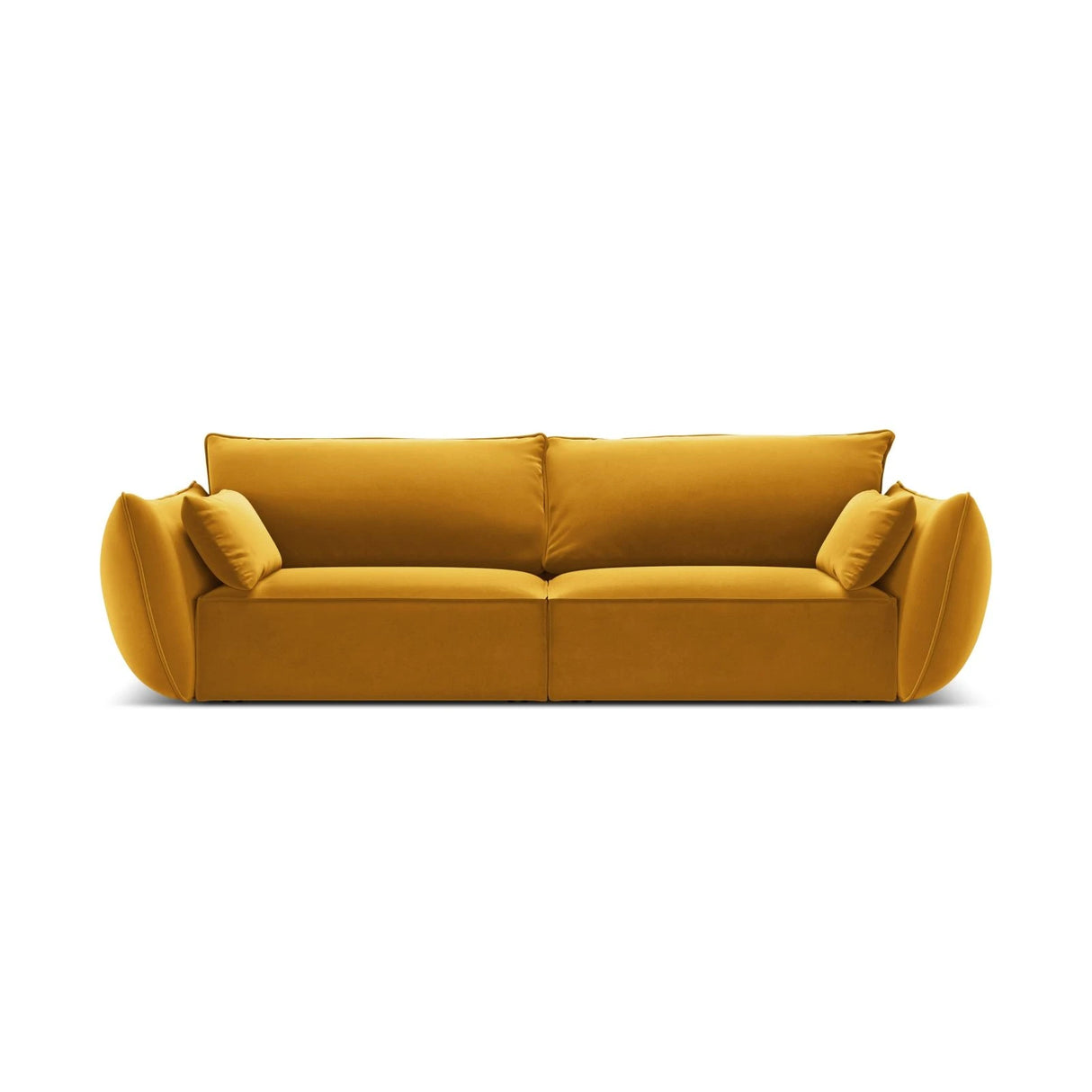 Kaelle 3-Sitzer Sofa mit Bezug aus Samt (Blu68) in Gelb, 208x110 cm – Bild 1