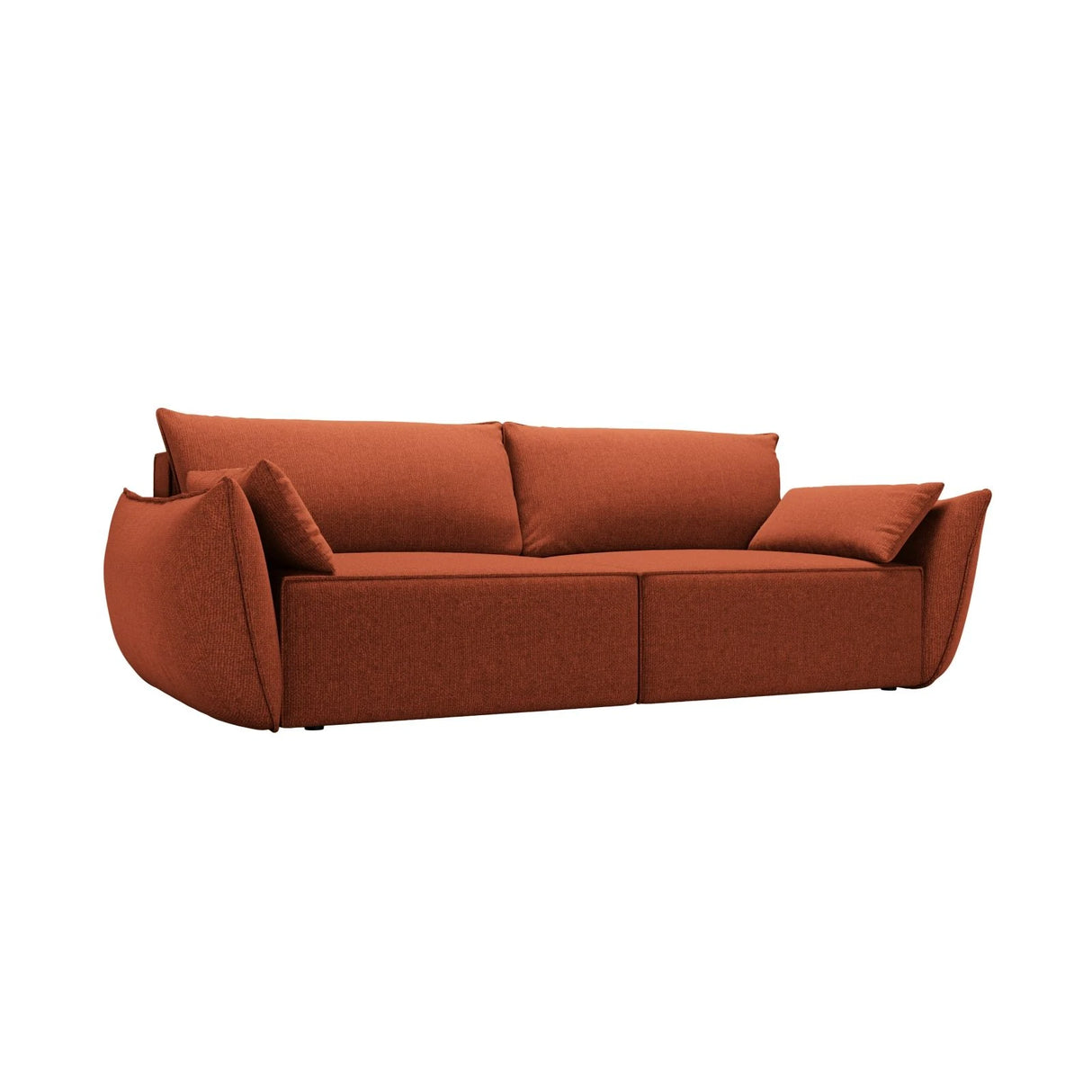 Kaelle 3-Sitzer Sofa mit Schlaffunktion, mit Bezug aus Chenille (Haga44) in Terrakotta, 244x97 cm – Bild 3