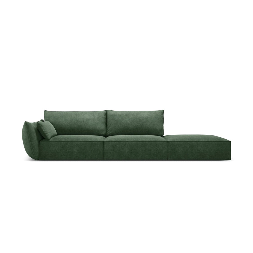 Kaelle 3-Sitzer Sofa Rechts offen, mit Bezug aus Chenille (OTH 39) in Flaschengrün, 264x110 cm – Bild 1