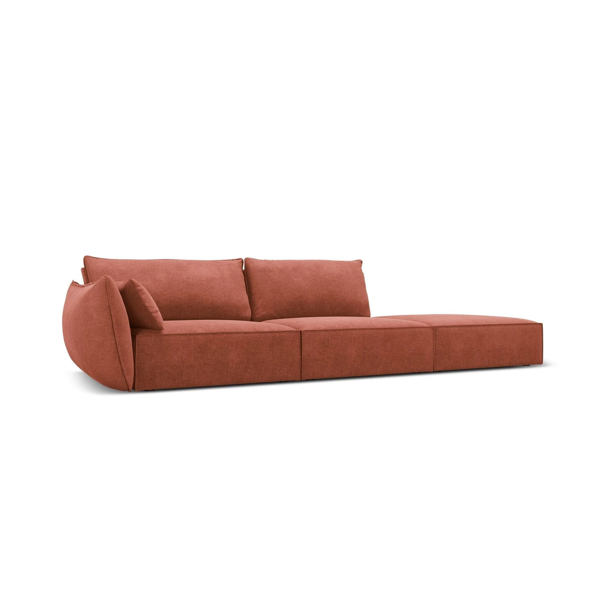 Kaelle 3-Sitzer Sofa Rechts offen, mit Bezug aus Chenille (OTH 57) in Terrakotta, 264x110 cm – Bild 3