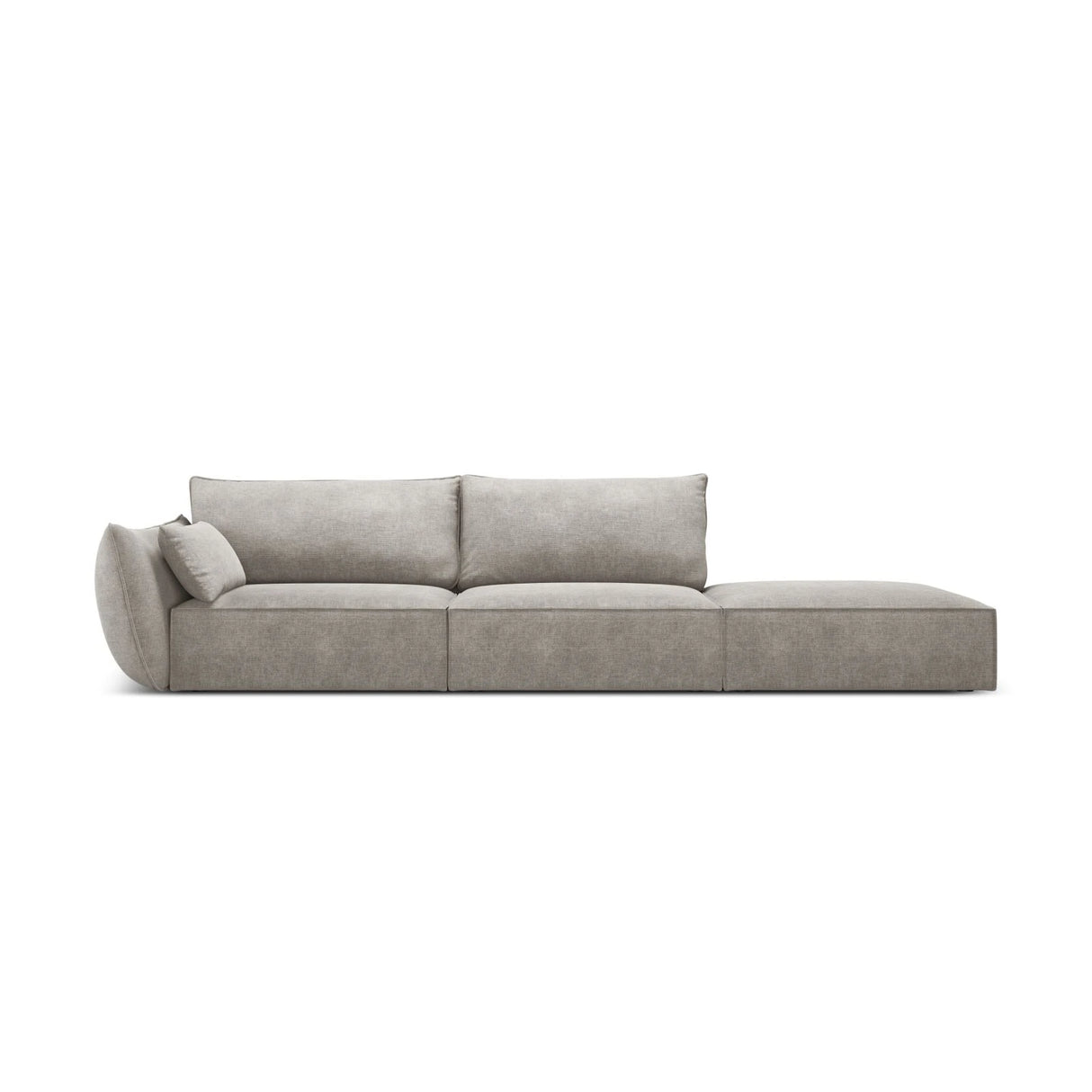 Kaelle 3-Sitzer Sofa Rechts offen, mit Bezug aus Chenille (OTH 85) in Hellgrau, 264x110 cm – Bild 1