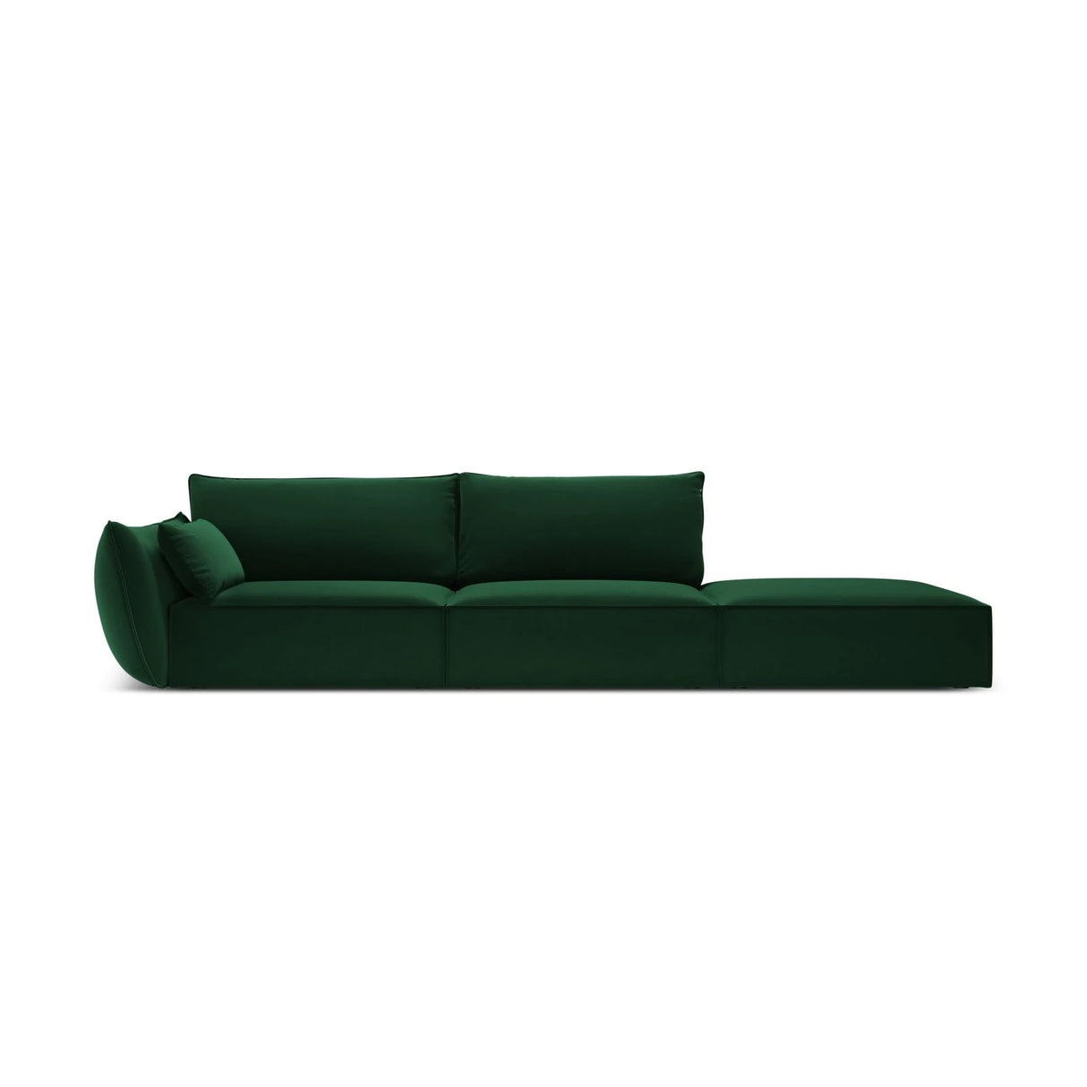 Kaelle 3-Sitzer Sofa Rechts offen, mit Bezug aus Samt (Blu78) in Flaschengrün, 264x110 cm – Bild 1