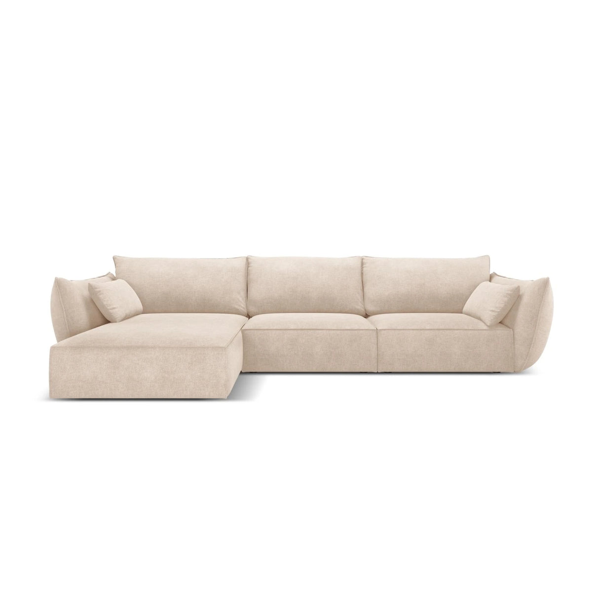 Kaelle 4-Sitzer Ecksofa Links, mit Bezug aus Chenille (OTH 08) in Beige, 308x171 cm – Bild 1