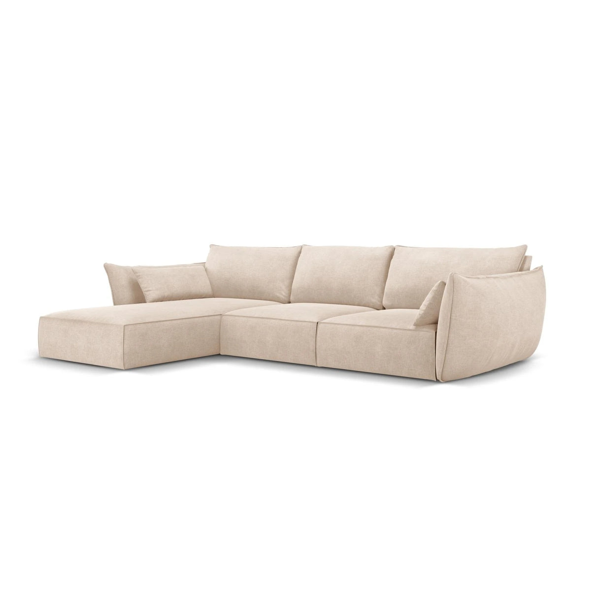 Kaelle 4-Sitzer Ecksofa Links, mit Bezug aus Chenille (OTH 08) in Beige, 308x171 cm – Bild 3