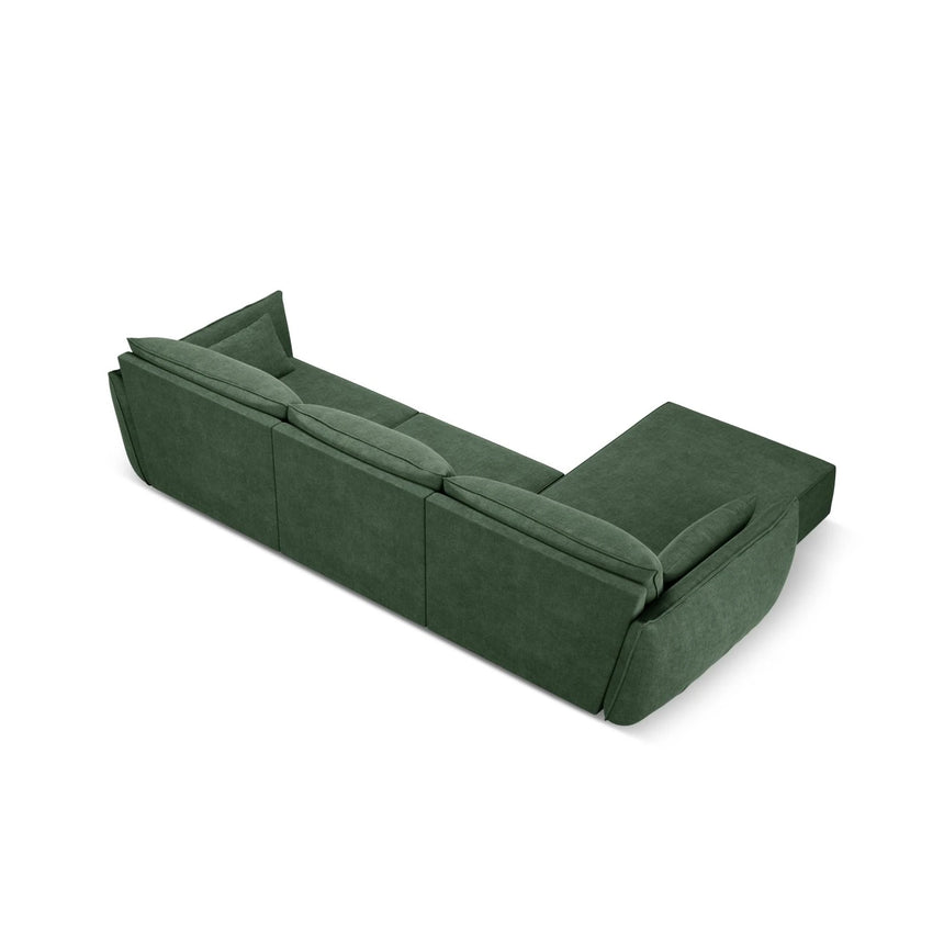 Kaelle 4-Sitzer Ecksofa Links, mit Bezug aus Chenille (OTH 39) in Flaschengrün, 308x171 cm – Bild 4