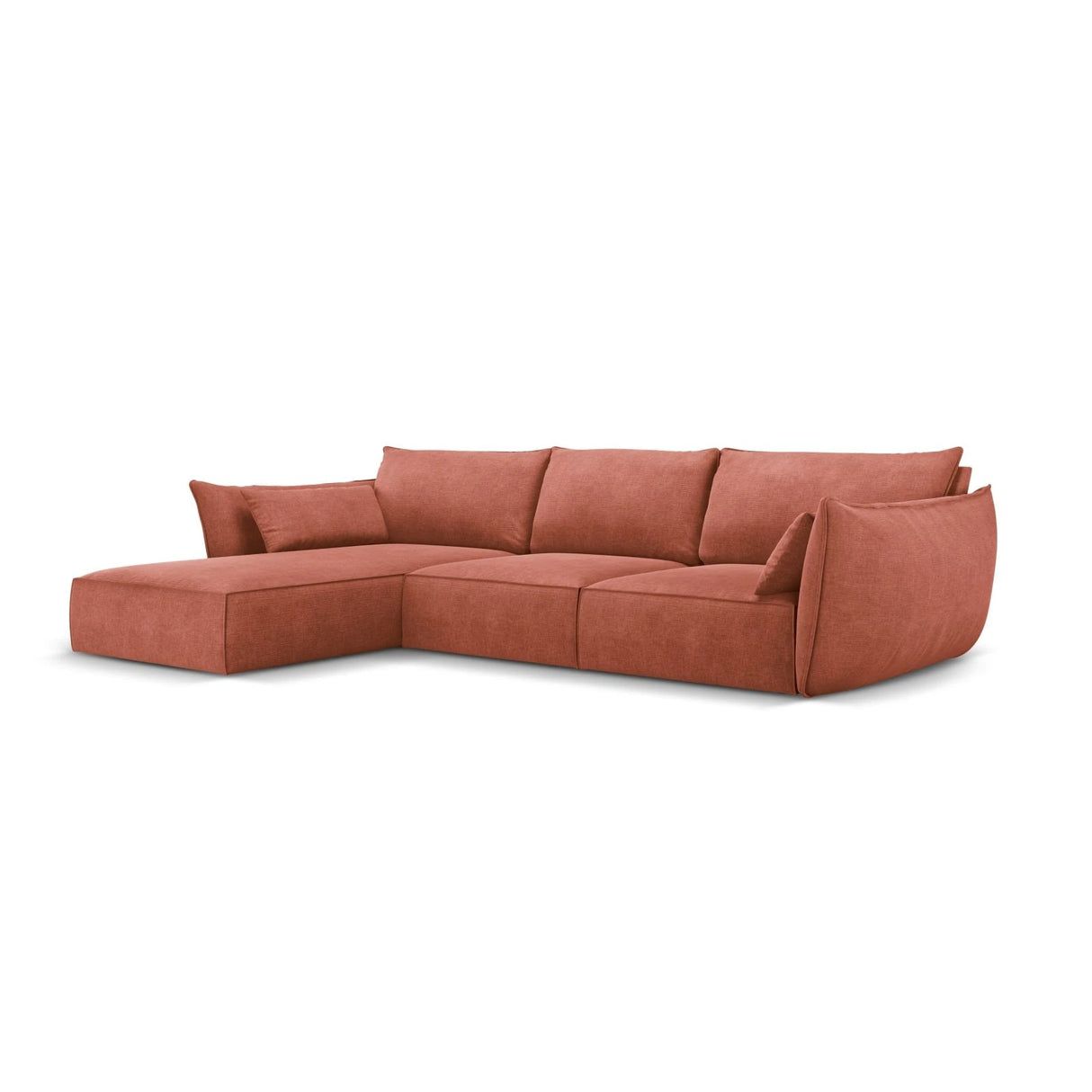 Kaelle 4-Sitzer Ecksofa Links, mit Bezug aus Chenille (OTH 57) in Terrakotta, 308x171 cm – Bild 3
