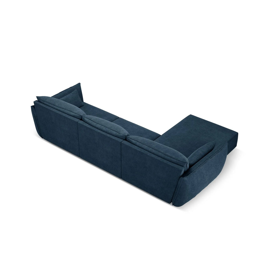 Kaelle 4-Sitzer Ecksofa Links, mit Bezug aus Chenille (OTH 78) in Königsblau, 308x171 cm – Bild 4