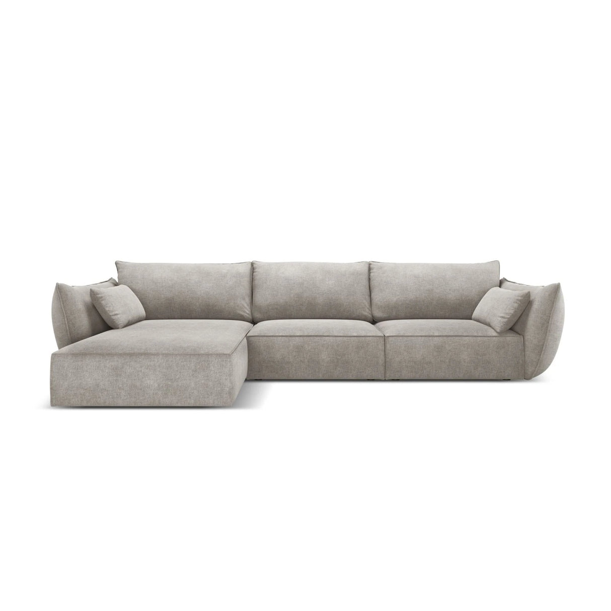 Kaelle 4-Sitzer Ecksofa Links, mit Bezug aus Chenille (OTH 85) in Hellgrau, 308x171 cm – Bild 1