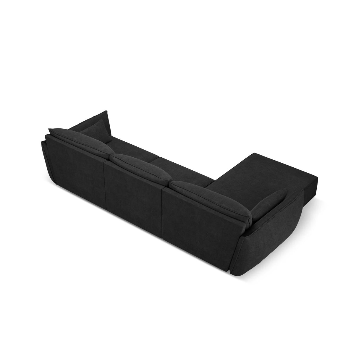 Kaelle 4-Sitzer Ecksofa Links, mit Bezug aus Chenille (OTH 99) in Schwarz, 308x171 cm – Bild 4