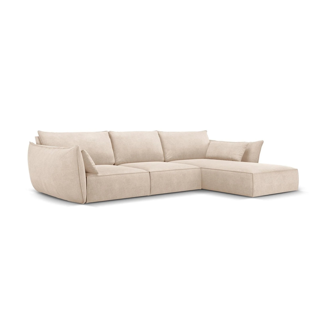 Kaelle 4-Sitzer Ecksofa Rechts, mit Bezug aus Chenille (OTH 08) in Beige, 308x171 cm – Bild 3