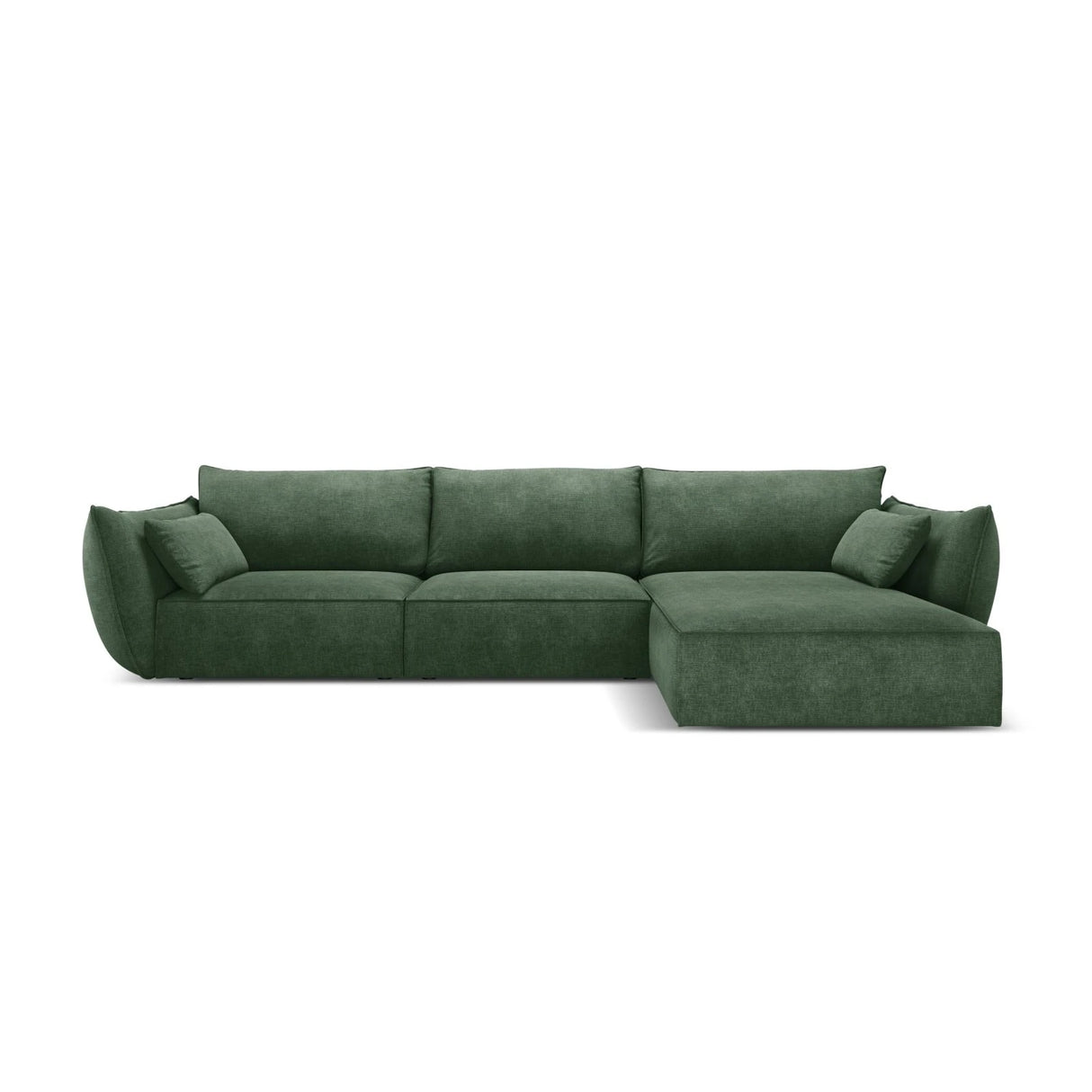 Kaelle 4-Sitzer Ecksofa Rechts, mit Bezug aus Chenille (OTH 39) in Flaschengrün, 308x171 cm – Bild 1
