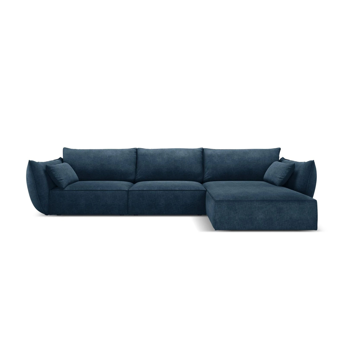 Kaelle 4-Sitzer Ecksofa Rechts, mit Bezug aus Chenille (OTH 78) in Königsblau, 308x171 cm – Bild 1