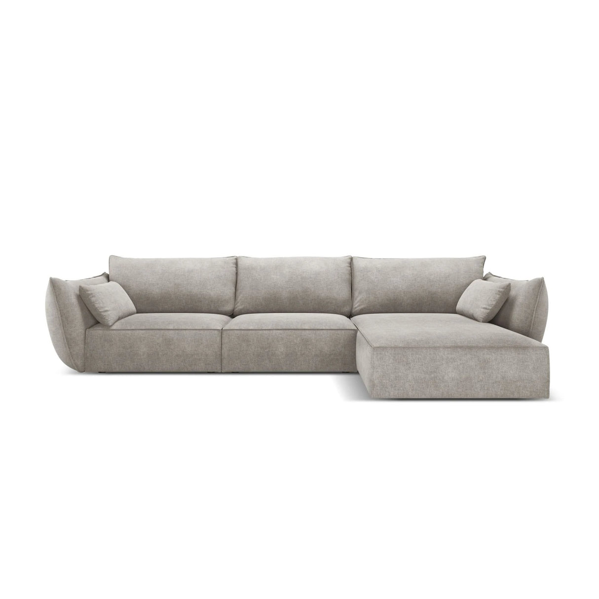 Kaelle 4-Sitzer Ecksofa Rechts, mit Bezug aus Chenille (OTH 85) in Hellgrau, 308x171 cm – Bild 1