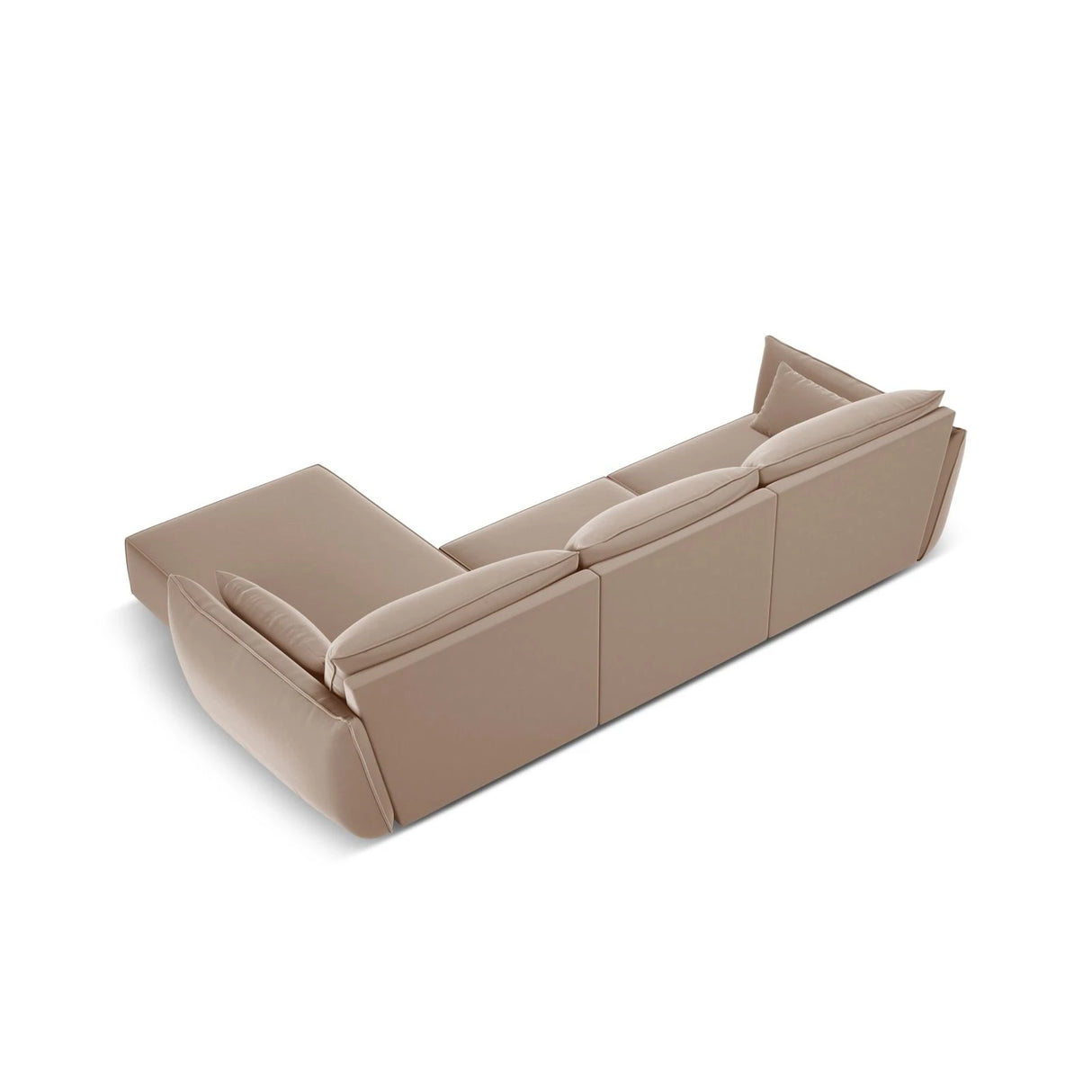 Kaelle 4-Sitzer Ecksofa Rechts, mit Bezug aus Samt (Blu28) in Beige, 308x171 cm – Bild 4