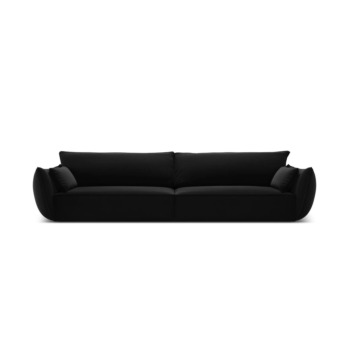 Kaelle 4-Sitzer Sofa mit Bezug aus Samt (Blu19) in Schwarz, 248x110 cm – Bild 1