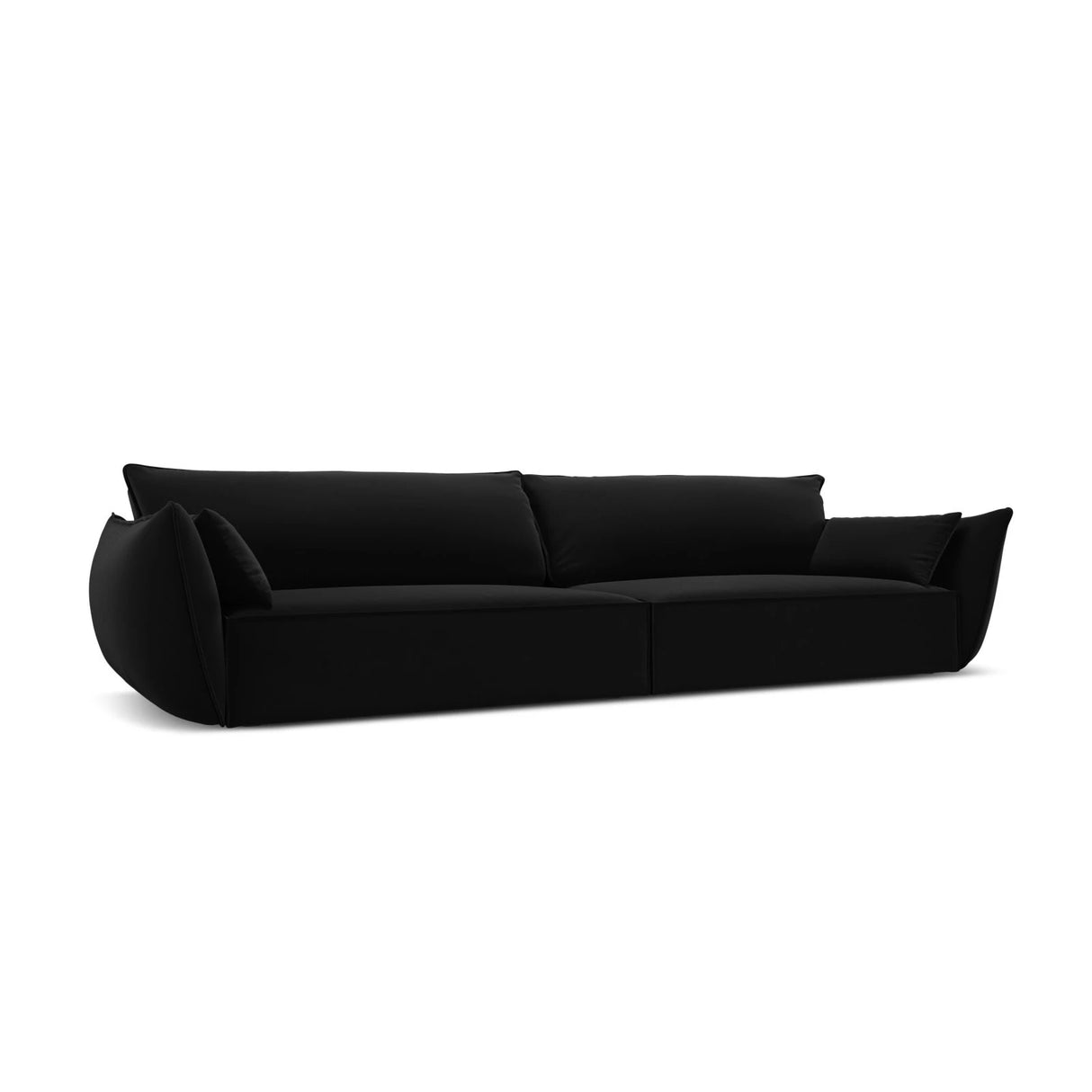 Kaelle 4-Sitzer Sofa mit Bezug aus Samt (Blu19) in Schwarz, 248x110 cm – Bild 3