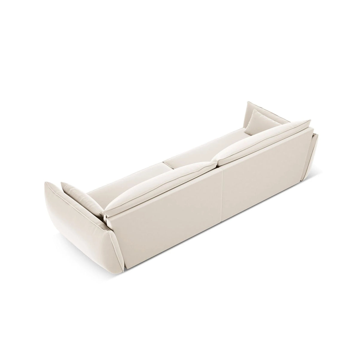 Kaelle 4-Sitzer Sofa mit Bezug aus Samt (Blu22) in Leichtes Beige, 248x110 cm – Bild 4