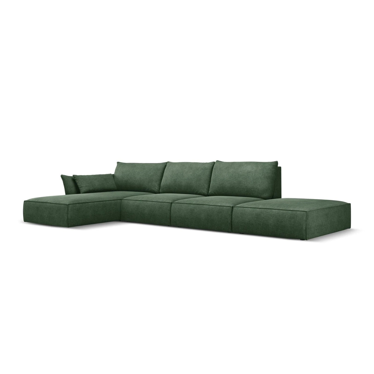 Kaelle 5-Sitzer Ecksofa Links, mit Bezug aus Chenille (OTH 39) in Flaschengrün, 364x171 cm – Bild 3