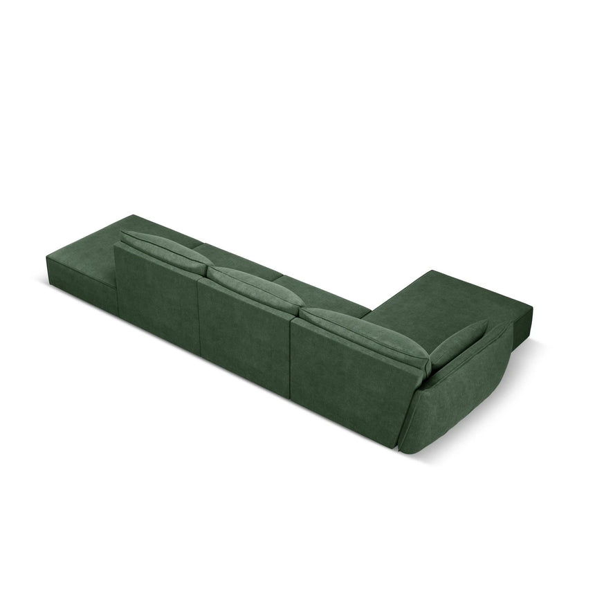 Kaelle 5-Sitzer Ecksofa Links, mit Bezug aus Chenille (OTH 39) in Flaschengrün, 364x171 cm – Bild 4