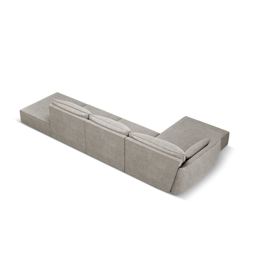 Kaelle 5-Sitzer Ecksofa Links, mit Bezug aus Chenille (OTH 85) in Hellgrau, 364x171 cm – Bild 4