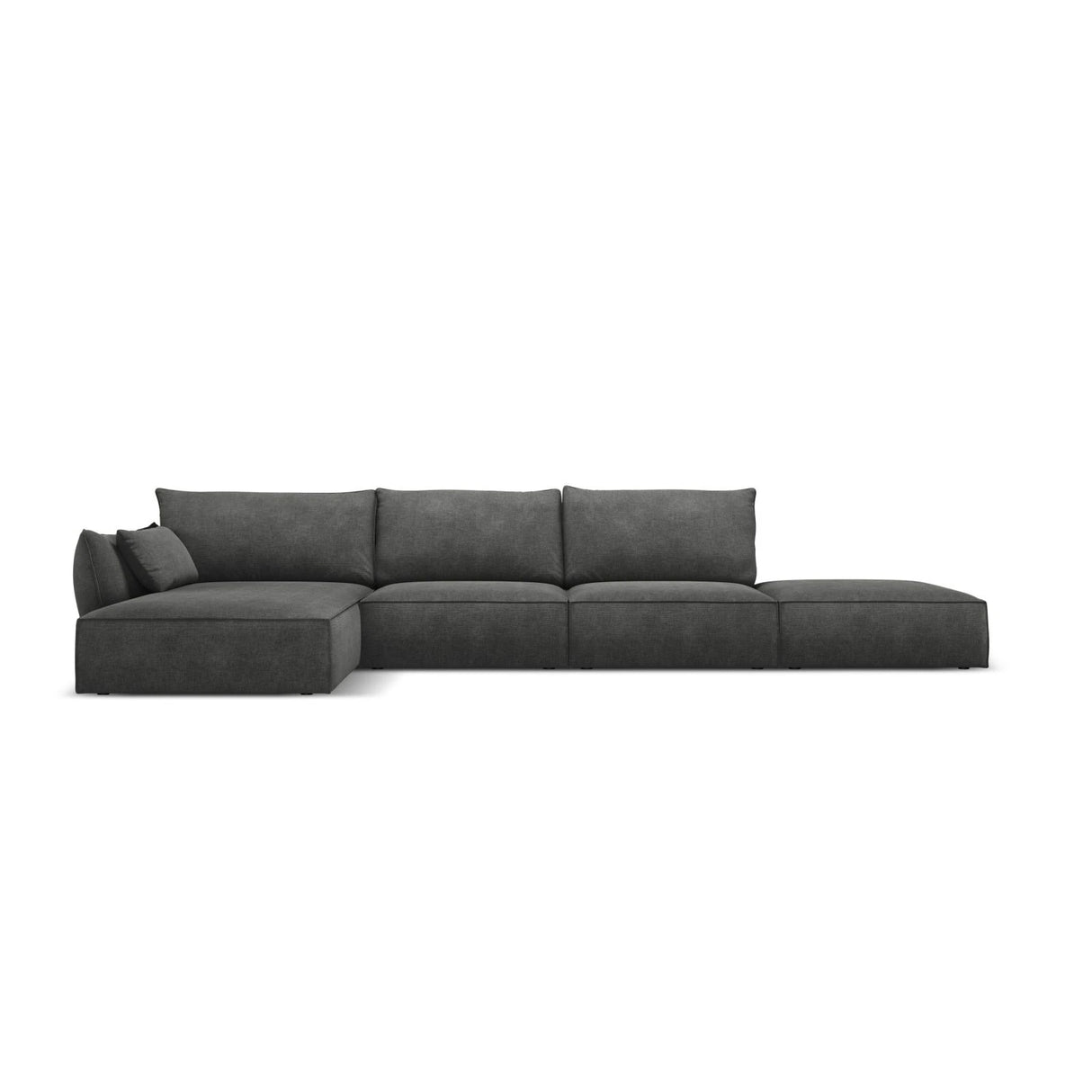 Kaelle 5-Sitzer Ecksofa Links, mit Bezug aus Chenille (OTH 97) in Dunkelgrau, 364x171 cm – Bild 1