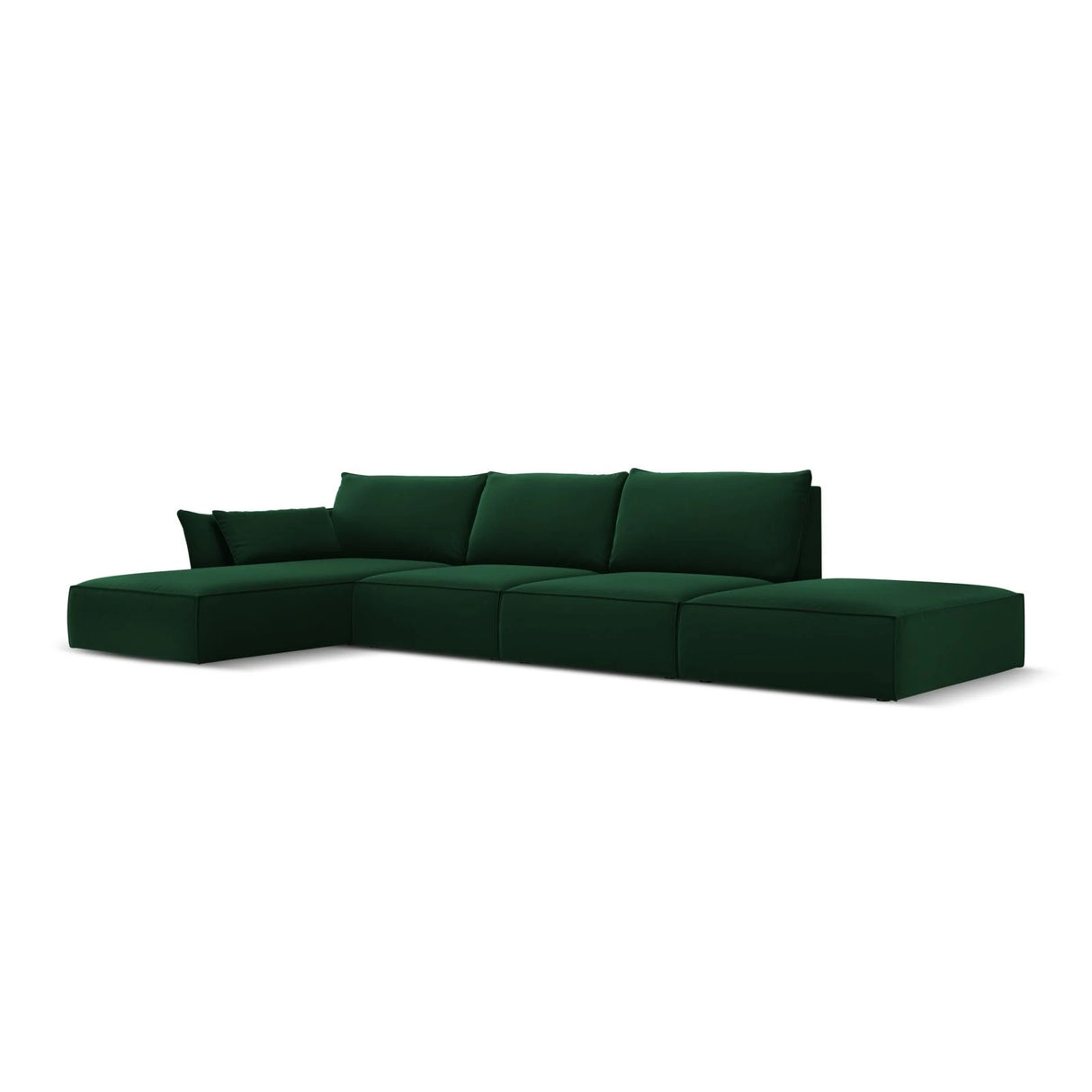 Kaelle 5-Sitzer Ecksofa Links, mit Bezug aus Samt (Blu78) in Flaschengrün, 364x171 cm – Bild 3