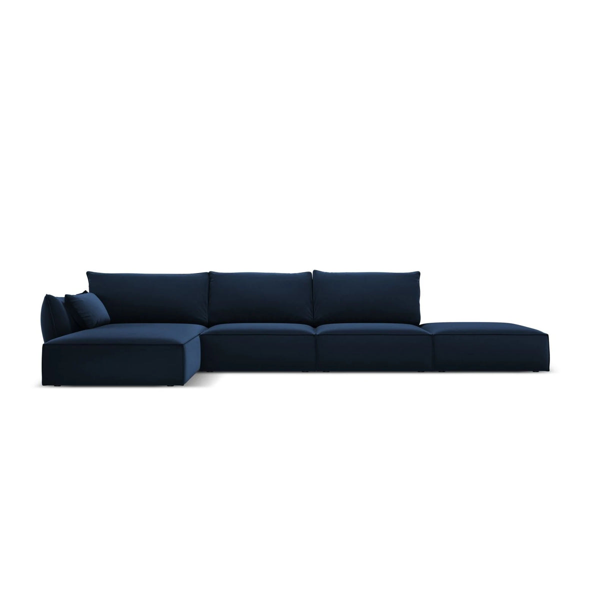 Kaelle 5-Sitzer Ecksofa Links, mit Bezug aus Samt (Blu86) in Königsblau, 364x171 cm – Bild 1