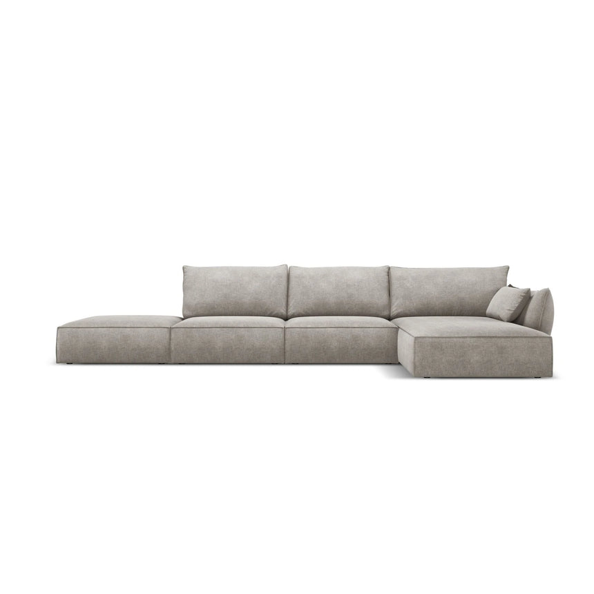 Kaelle 5-Sitzer Ecksofa Rechts, mit Bezug aus Chenille (OTH 85) in Hellgrau, 364x171 cm – Bild 1