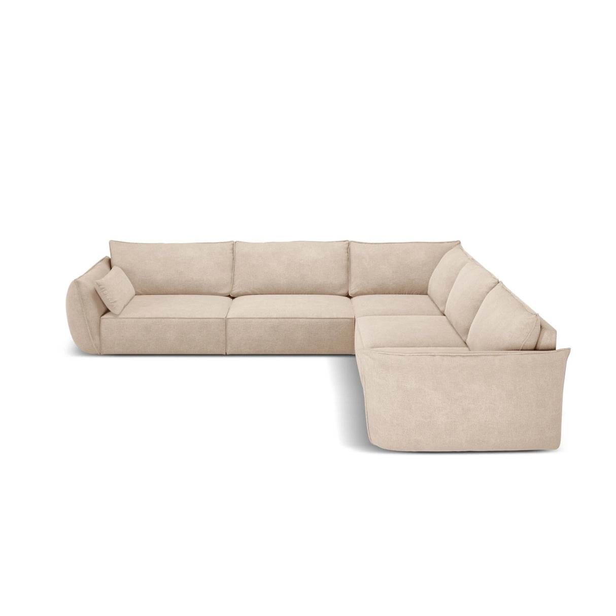Kaelle 7-Sitzer Ecksofa symmetrisch, mit Bezug aus Chenille (OTH 08) in Beige, 286x286 cm – Bild 3