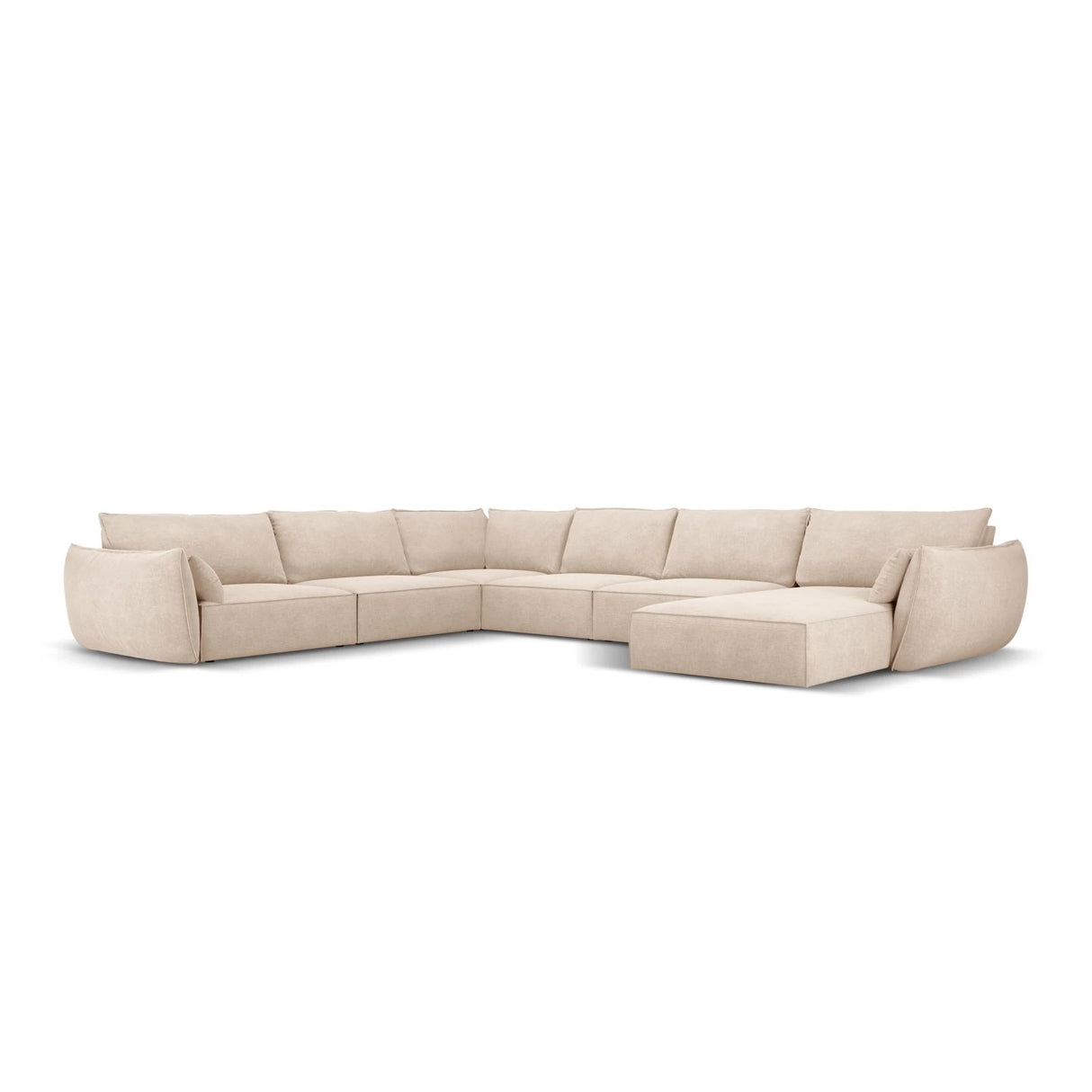 Kaelle 8-Sitzer Panorama-Sofa, Links, mit Bezug aus Chenille (OTH 08) in Beige, 384x284 cm – Bild 1