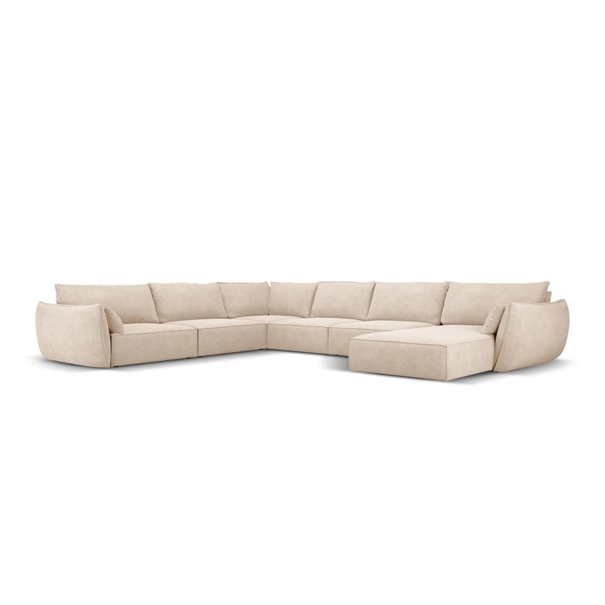 Kaelle 8-Sitzer Panorama-Sofa, Links, mit Bezug aus Chenille (OTH 08) in Beige, 384x284 cm – Bild 1