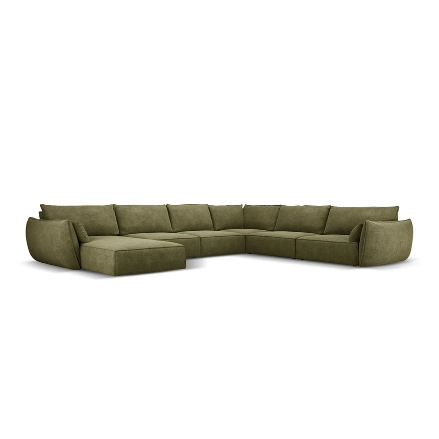 Kaelle 8-Sitzer Panorama-Sofa, Rechts, mit Bezug aus Chenille (OTH 38) in Grün, 384x284 cm – Bild 1