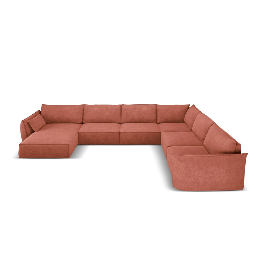 Kaelle 8-Sitzer Panorama-Sofa, Rechts, mit Bezug aus Chenille (OTH 57) in Terrakotta, 384x284 cm – Bild 3
