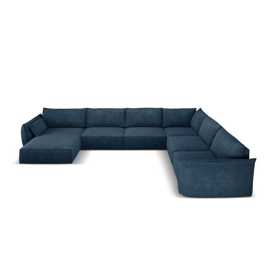 Kaelle 8-Sitzer Panorama-Sofa, Rechts, mit Bezug aus Chenille (OTH 78) in Königsblau, 384x284 cm – Bild 3