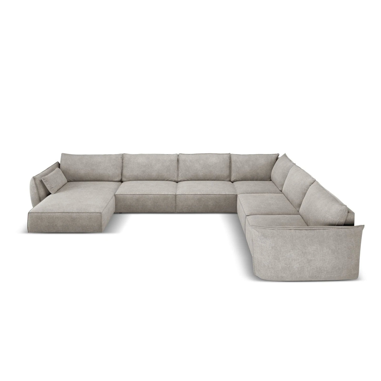 Kaelle 8-Sitzer Panorama-Sofa, Rechts, mit Bezug aus Chenille (OTH 85) in Hellgrau, 384x284 cm – Bild 3