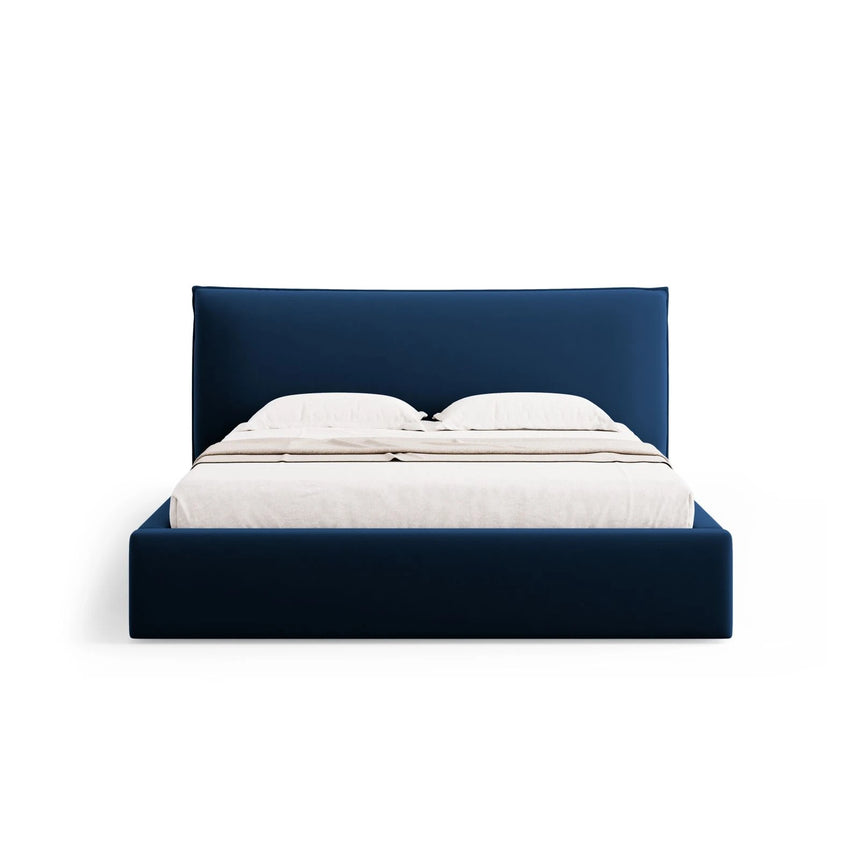 Kaelle Bett mit Stauraum und Kopfteil in Samt (Blu86) in Königsblau, 200x200 cm – Bild 4